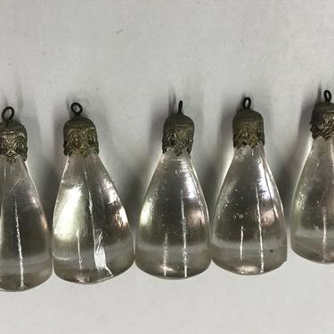 Lot of Five (5) Rare Vintage 1 1/2&quot; (38mm) Clear Ice Drop Glass Prisms Many Lots Available 