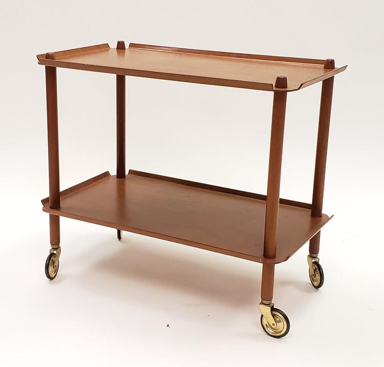 Danish Teak Mid-Century Modern Bar Cart
