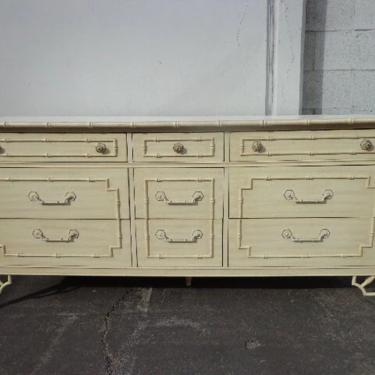 Bamboo Dresser Thomasville Allegro Table Faux Rattan Bedroom Console Chest Drawers Regency Chinoiserie Boho Chic Campaign CUSTOM PAINT Avail 