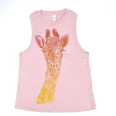 Block-Print Giraffe Muscle Tee (multiple colors)