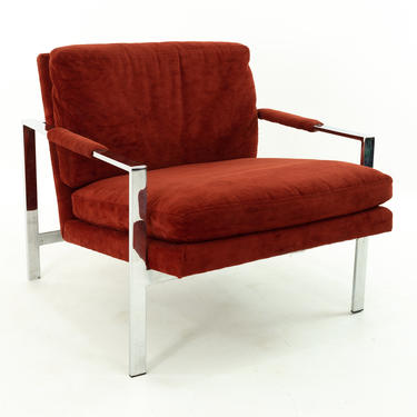 Patrician Furniture Company Milo Baughman Style Mid Century Chrome Lounge Chair - mcm 