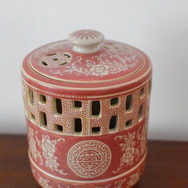 Pink Asian Earthenware Lantern 