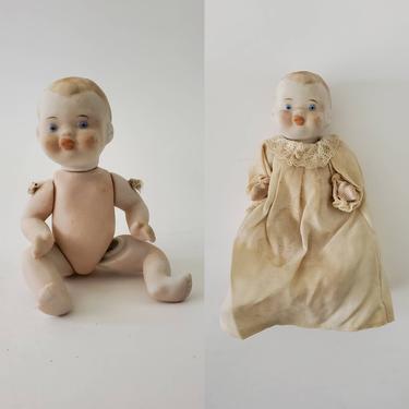 Vintage Bisque Jointed Baby Doll Marked Japan - Collectible Dolls - 5&quot; Tall 