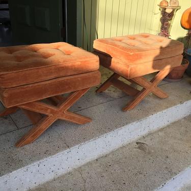 Mid Century Modern pair of Tufted Benches Billy Baldwin 