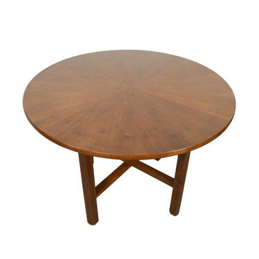 Round Walnut Dining Table Mid Century Modern BOHO 