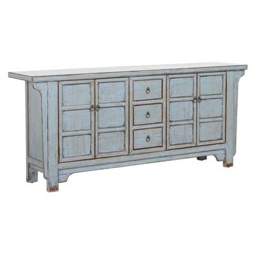 Beautiful Distressed Light Blue Console Sideboard from Terra Nova Designs Furniture Los Angeles 