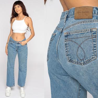 Calvin Klein Jeans Bootcut Jeans Straight Leg Jeans Mom Jeans High Waisted Jeans CK 90s Denim Pants Baggy Blue Vintage Small 5 