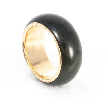 Jade and 14kt Gold Band Ring
