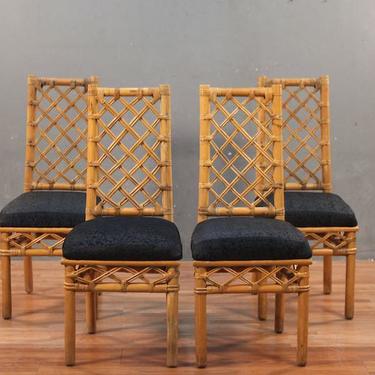 Rattan &amp; Black Side Chair – ONLINE ONLY