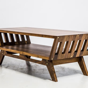 Walnut Coffee Table, Mid Century Modern Coffee Table, Reclaimed wood Coffee Table, Industrial Coffee Table &amp;quot;The April&amp;quot; 