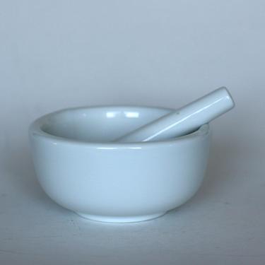 vintage porcelain mortar and pestle pharmaceutical supplies lab supplies made in japan 