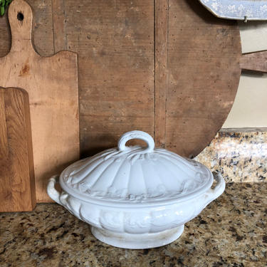 Ironstone Vegetable Bowl with Lid 
