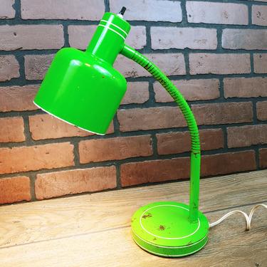 Vintage Green Gooseneck  Lamp 