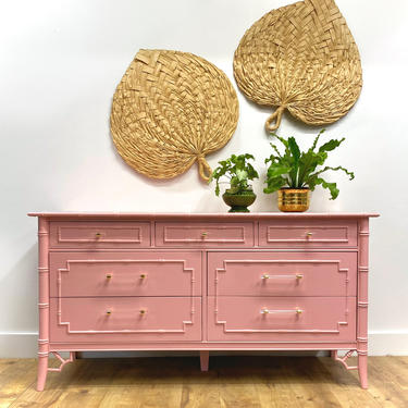 CUSTOMIZABLE - Pink Bamboo Dresser 