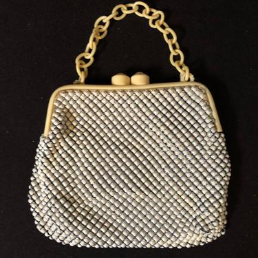 Vintage Whiting Davis Bakelite and Aluminum Mesh Purse Art Deco Handbag 
