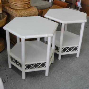 Ficks Reed Faux Bamboo &amp; Rattan Side Tables