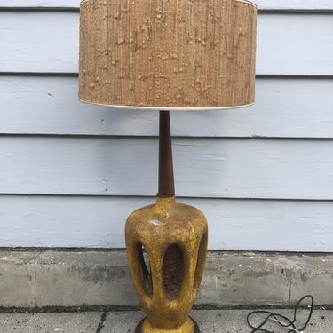 Mid Century Modern Yellow Table Lamp