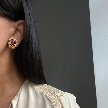 vintage baroque inspired 80s 90s ornate elegant power dressing earrings 