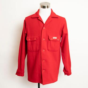 1990s BSA Heavy Shirt Wool Red Button Up 42 L 