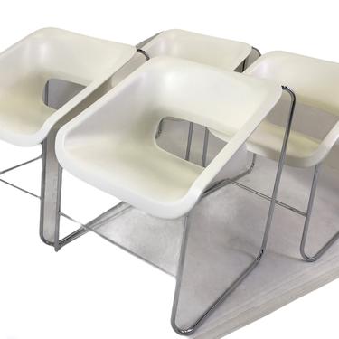 One Set of 4 Artopex Lotus Series Chairs by Paul Boulva for 1976 Montreal Olympycs