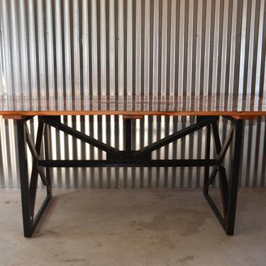 Industrial Style Wood and Steel Dining Table / Reclaimed Wood / Computer Desk / Welded Steel / Modern Design / Welded Steel 