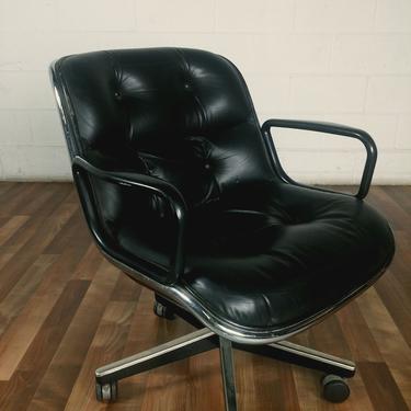 Immaculate Black Leather Pollock Knoll Desk Chair
