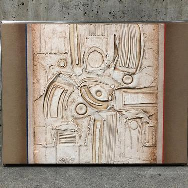 Paul Maxwell Original Signed Brutalist Abstract 3-D Painting 1970s Mid Century Modern 