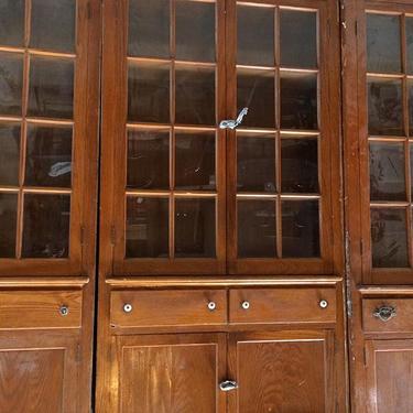 Fabulous antique chestnut  built-ins from a Brookland apt building rehab. Measures 48" wide 100" tall 13" deep. 7 available. #bookcase #built-in #architecturalsalvage