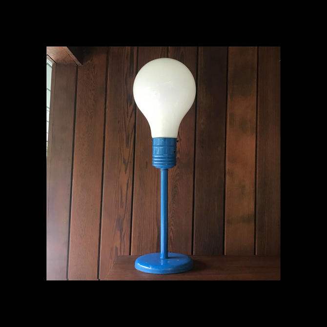 Ingo Maurer Pop Art Style Blue Light, Vintage Bulb Table Lamp