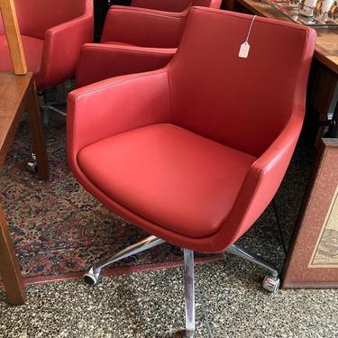Red rolling chair. Goes up or down and swivels. 4 available 23” x 21” x 32” - 35”