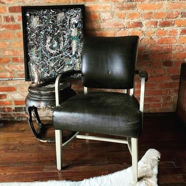 Super comfortable, industrial style soft leather side / office chair