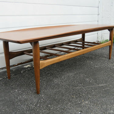 Mid Century Modern Long and Narrow Coffee Table with a Shelf 1354