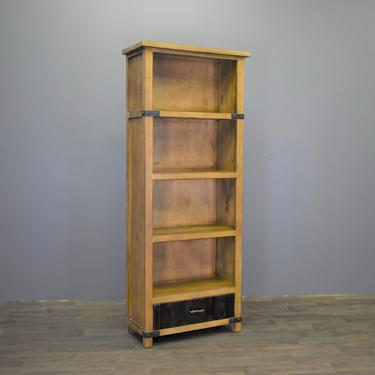 Rustic Solid Wood Marrone Bookcase with Drawer - 84&amp;quot;H 
