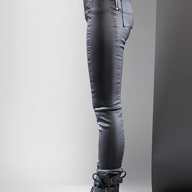 High Waist Coated Stretch Fitted Pants