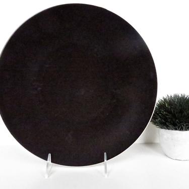 2 Vintage Sasaki Colorstone Matte Black Salad Plates, Post Modern Massimo Vignelli Side Plates 