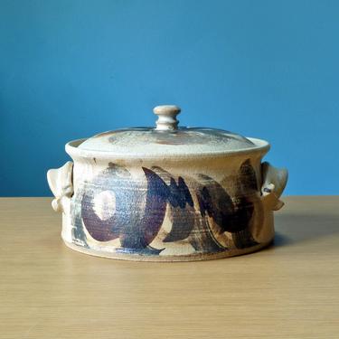 Vintage Studio Pottery Casserole Dish James Mcanallen - MCM Functional Art Pottery 