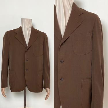 Vintage 1940s Gabardine Jacket 40s Gab Sport Coat Ventless Size 40 