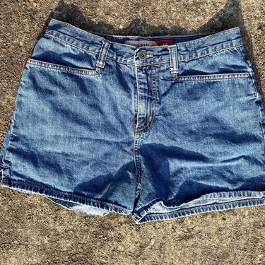 90’s denim shorts~ high waist short shorts~ Mom shorts~ club kid ~ Hydraulic 1990s trend vintage~ size smallish 