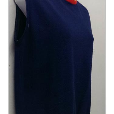 50s 60s 70s Red White and Blue Sleeveless Top 