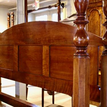 Sheraton Tall Post Bed in Cherry, Original Posts Circa 1830, Resized to King