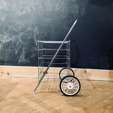 Vintage Folding Wire Cart | Metal Folding Cart | Farmers Market Cart | Rolling Cart | Grocery Cart | Collapsable | Portable Cart | Basket 