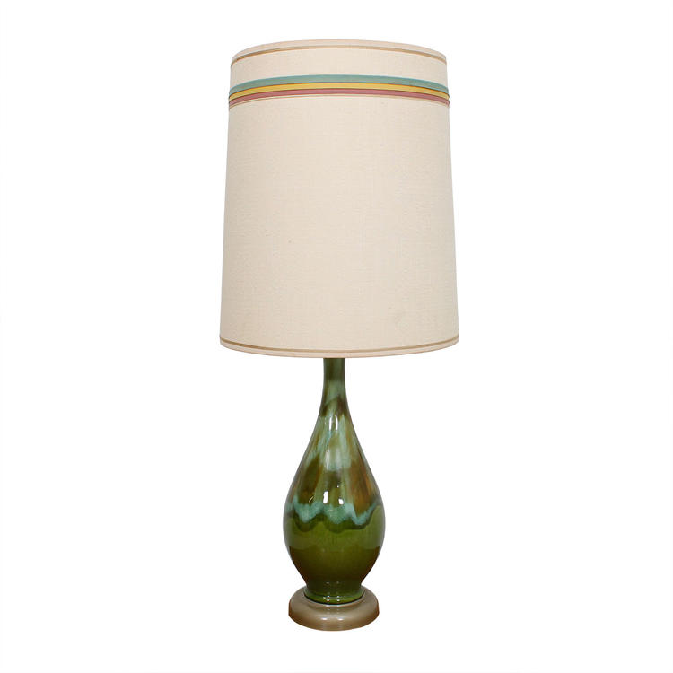 MCM Ceramic Lamp with Blue & Green Glaze
