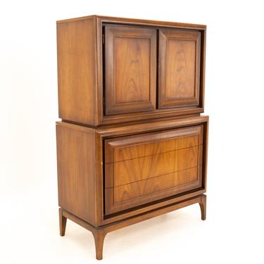 United Furniture Mid Century 5 Drawer Highboy Dresser Gentlemens Chest - mcm 