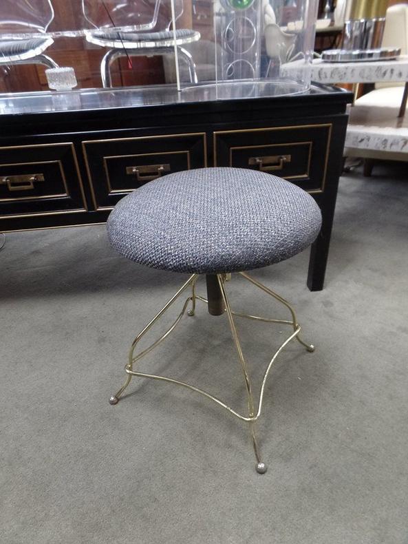 Vintage adjustable stool with brass base