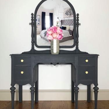 Rustic Slate Vanity with Swing Mirror