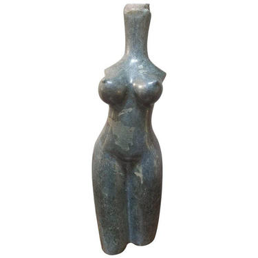 Robert Chimika Woman's Torso Carved Stone Sculpture 