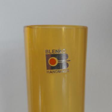 Vintage Blenko Handmade Amberina Glass Cylinder Vase 