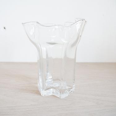 Clear Folded Glass Vase