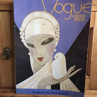1975 Vogue Poster Book, Intro By Diana Vreeland, Art Deco Prints, Fashion Design Small Posters 