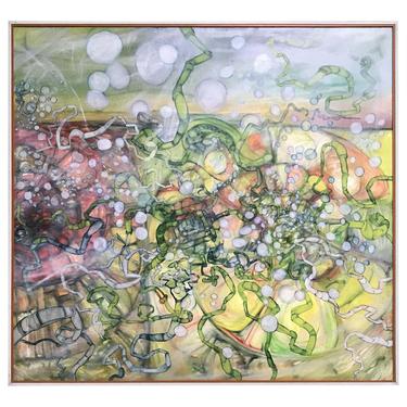 Abstract Oil Painting signed Cushing and dated 1974